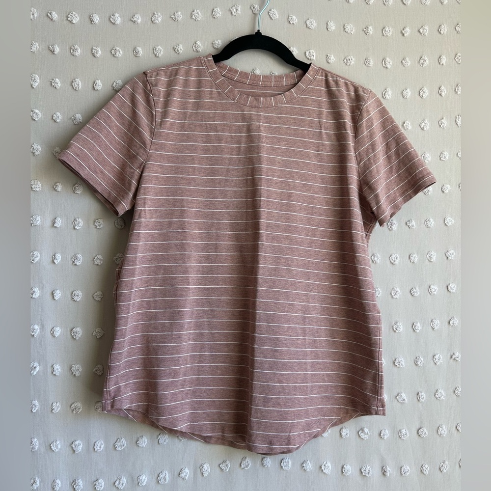 Lululemon Women’s Love Crewneck T Shirt Size 8 - Heathered Spiced Chai White